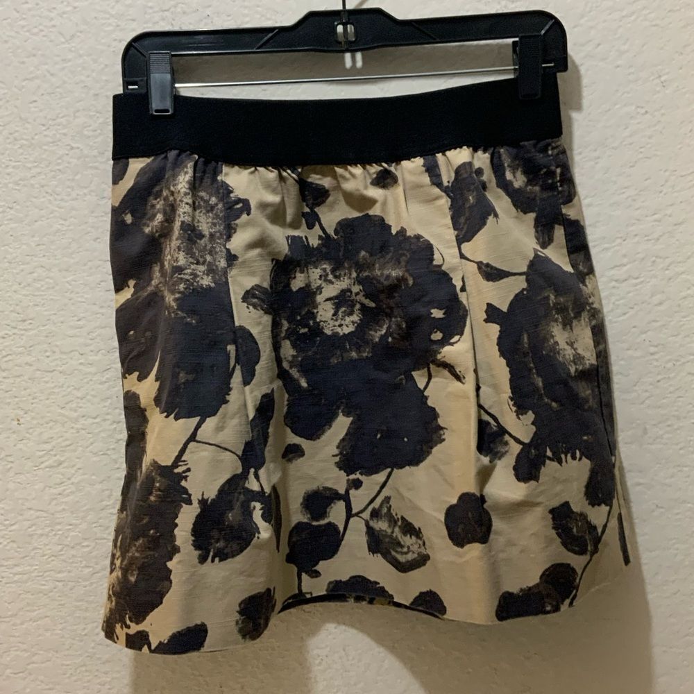 J.Crew Fit and Flare Skirt with Black Waistband size 2